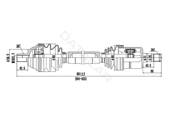 Приводной вал / Полуось DYNAMATRIX DDS261094