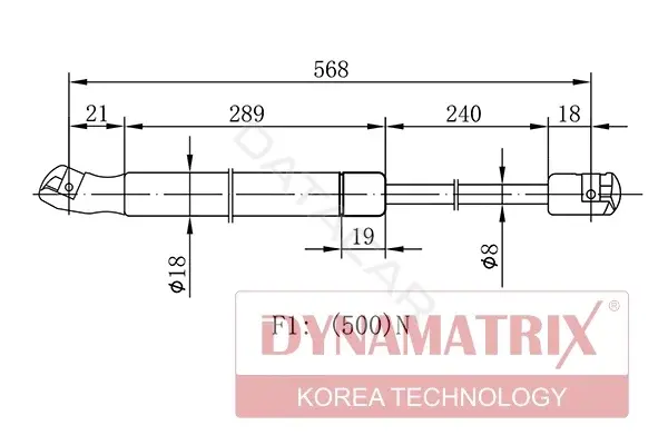 Амортизатор крышки багажника, капота, заднего стекла DYNAMATRIX DGS016761