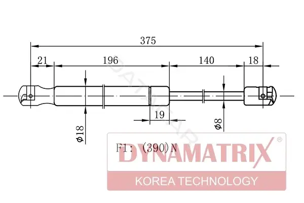 Амортизатор крышки багажника, капота, заднего стекла DYNAMATRIX DGS034753