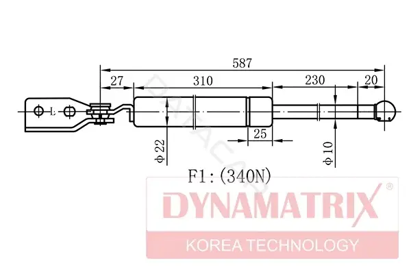 Амортизатор крышки багажника, капота, заднего стекла DYNAMATRIX DGS043738