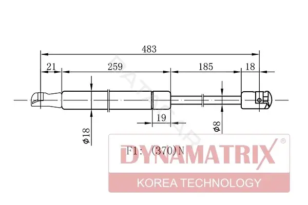 Амортизатор крышки багажника, капота, заднего стекла DYNAMATRIX DGS1501RT