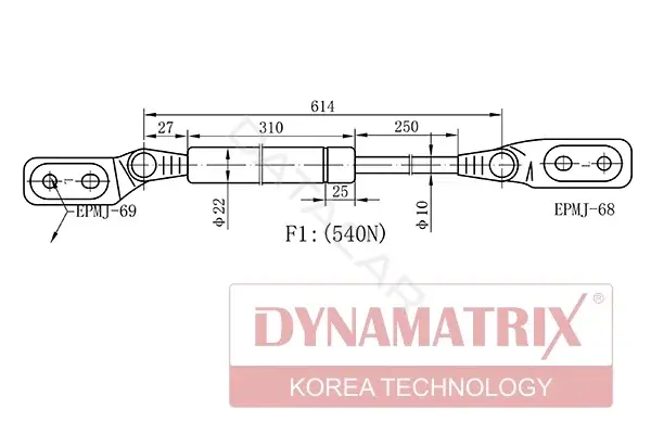 Амортизатор крышки багажника, капота, заднего стекла DYNAMATRIX DGS766955