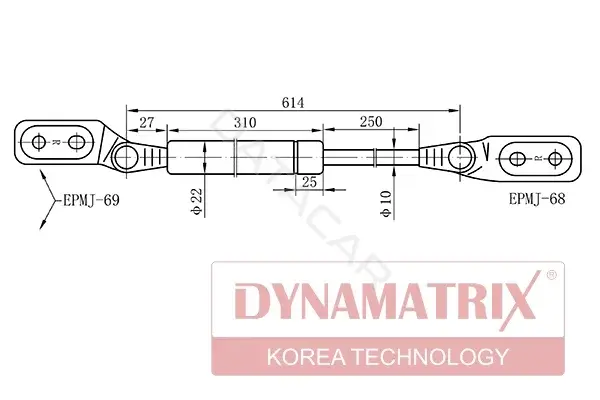 Амортизатор крышки багажника, капота, заднего стекла DYNAMATRIX DGS768389
