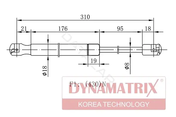 Амортизатор крышки багажника, капота, заднего стекла DYNAMATRIX DGS7856RD