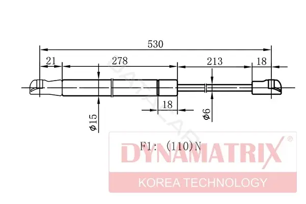 Амортизатор крышки багажника, капота, заднего стекла DYNAMATRIX DGS140126