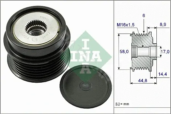 Шкив генератора INA 535027110