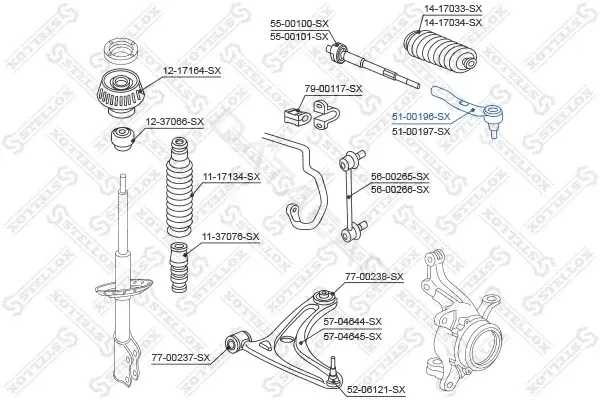 Рулевые наконечники STELLOX 51-00196-SX