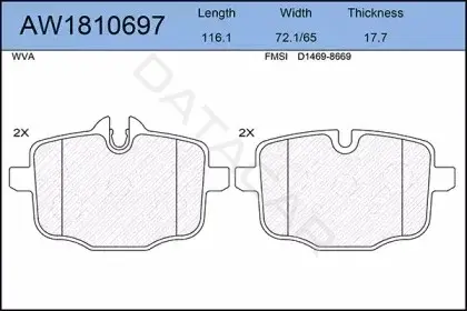 Тормозные колодки AYWIPARTS AW1810697