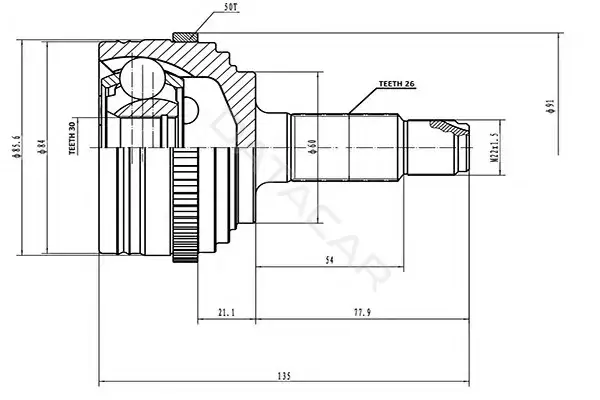 Шрус AYWIPARTS AW1510065A