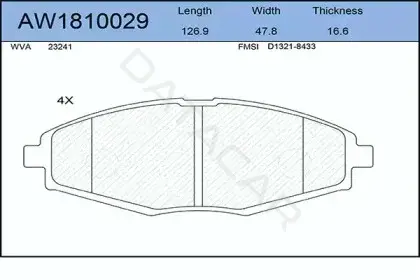Тормозные колодки AYWIPARTS AW1810029