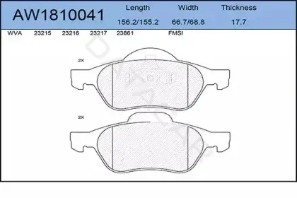 Тормозные колодки AYWIPARTS AW1810041