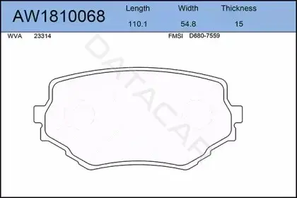 Тормозные колодки AYWIPARTS AW1810068