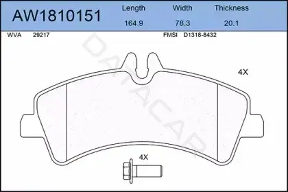 Тормозные колодки AYWIPARTS AW1810151