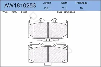 Тормозные колодки AYWIPARTS AW1810253