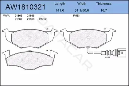Тормозные колодки AYWIPARTS AW1810321