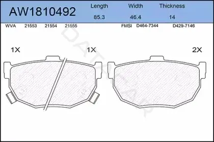 Тормозные колодки AYWIPARTS AW1810492