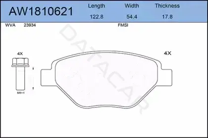 Тормозные колодки AYWIPARTS AW1810621