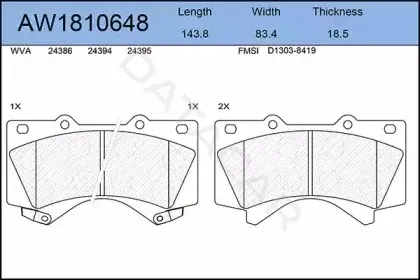 Тормозные колодки AYWIPARTS AW1810648