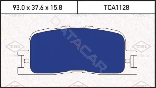 Тормозные колодки TATSUMI TCA1128