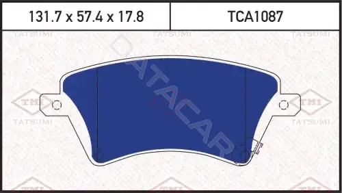 Тормозные колодки TATSUMI TCA1087
