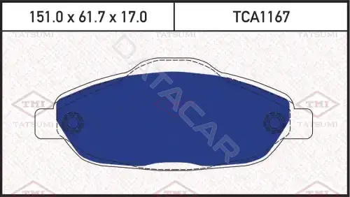 Тормозные колодки TATSUMI TCA1167