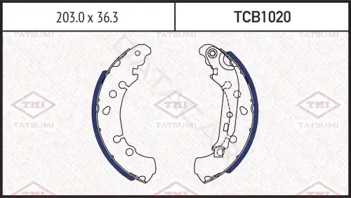 Барабанные колодки TATSUMI TCB1020