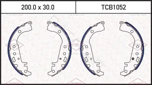 Барабанные колодки TATSUMI TCB1052