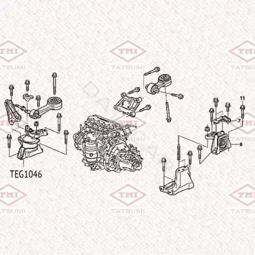 Подушка двигателя (Опора) TATSUMI TEG1046