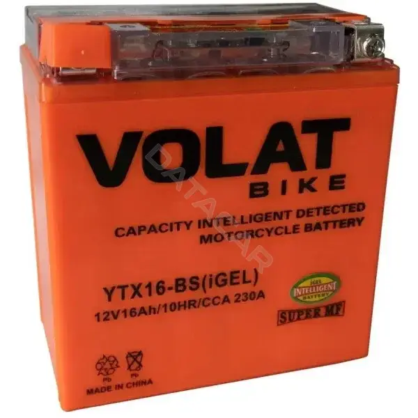 Аккумулятор ВОЛАТ YTX16-BSiGEL