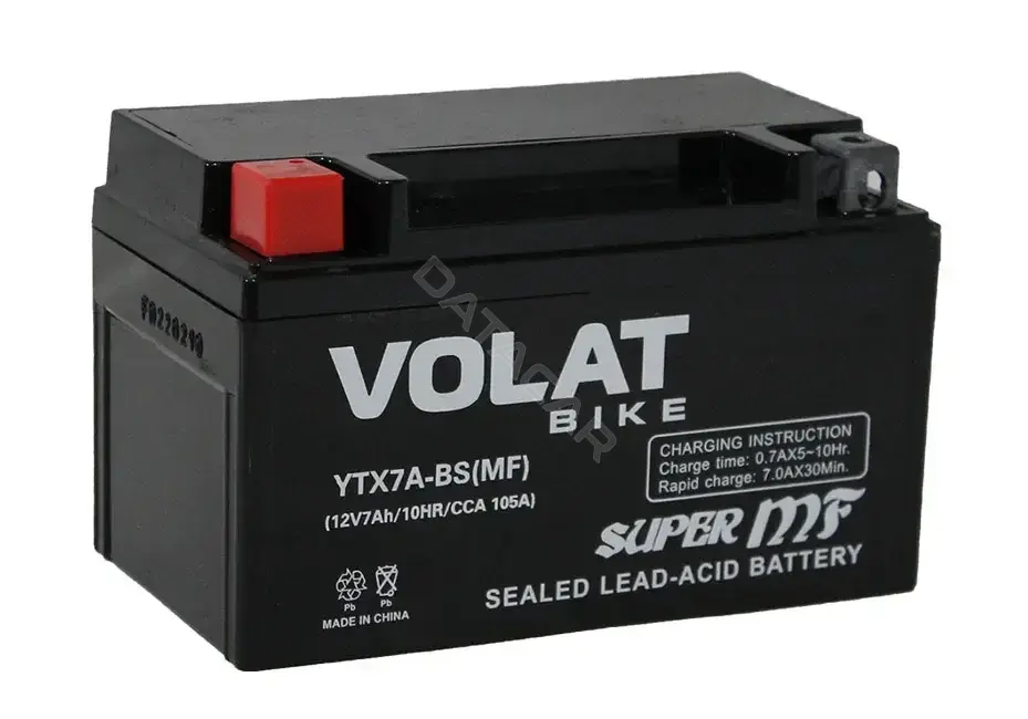 Аккумулятор ВОЛАТ YTX7A-BSMF