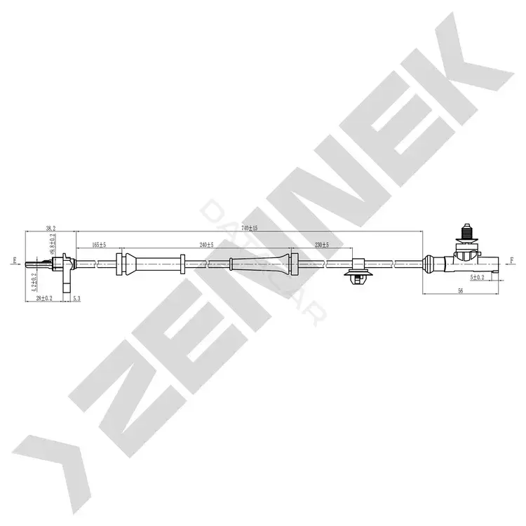 Датчик АБС ZENNEK DAS0107
