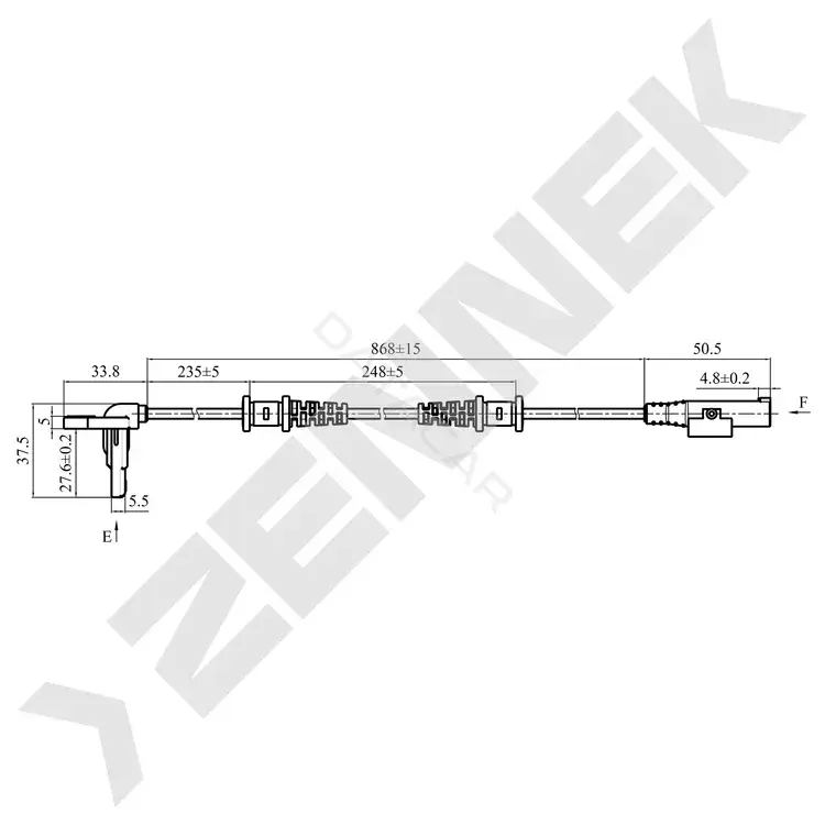 Датчик АБС ZENNEK DAS0117