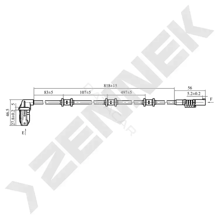 Датчик АБС ZENNEK DAS0130