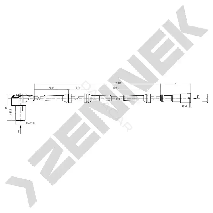 Датчик АБС ZENNEK DAS0249