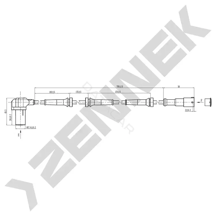 Датчик АБС ZENNEK DAS0308