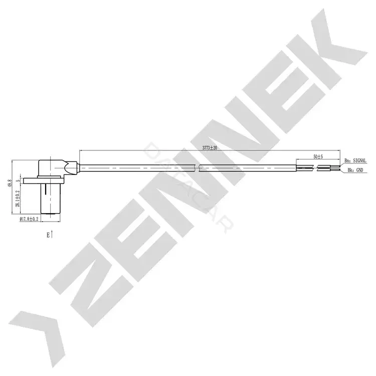 Датчик АБС ZENNEK DAS0337