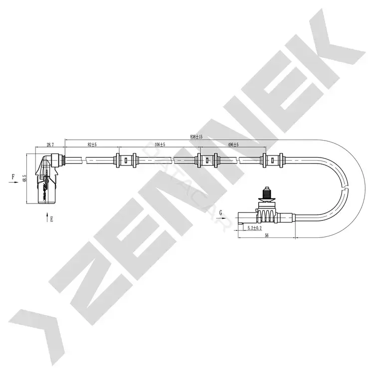 Датчик АБС ZENNEK DAS0398