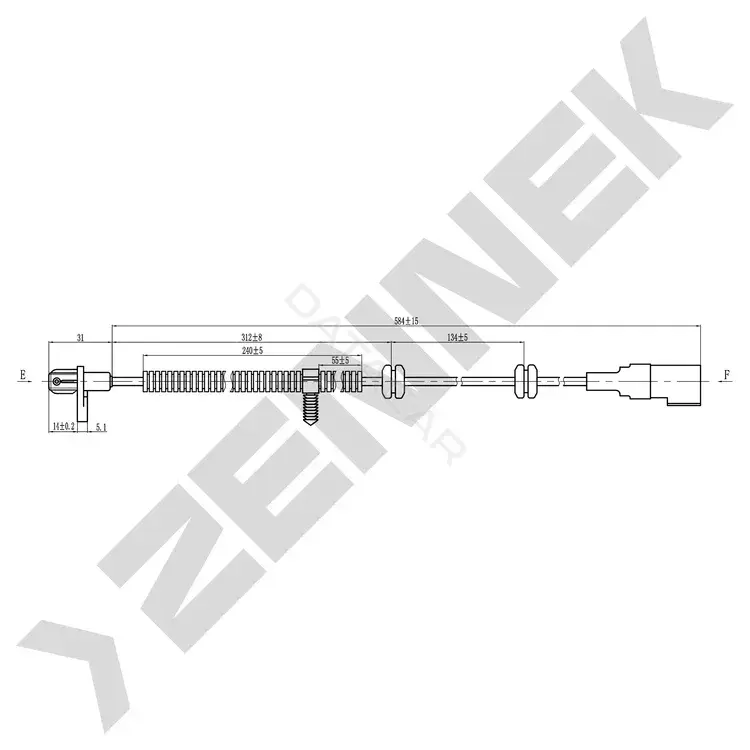 Датчик АБС ZENNEK DAS0450