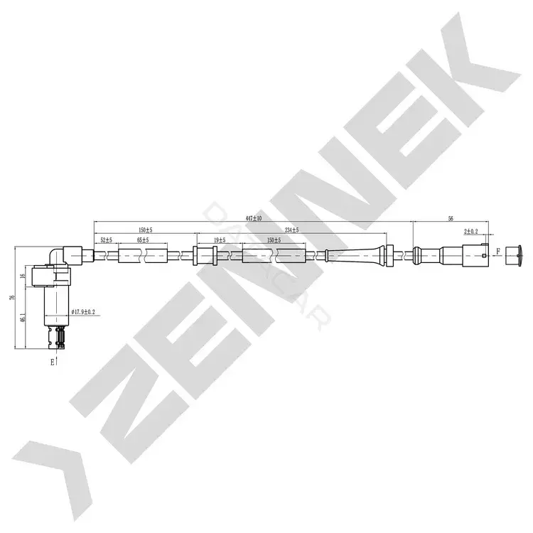Датчик АБС ZENNEK DAS0599