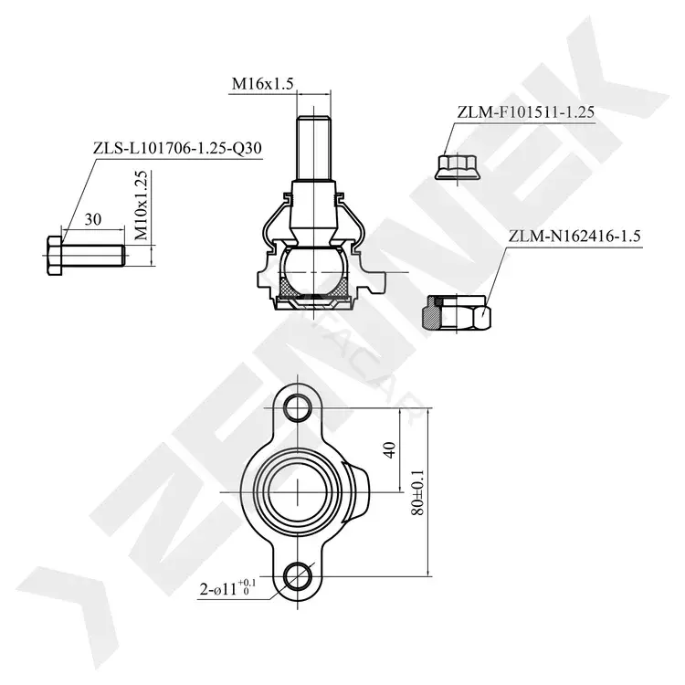 Шаровая опора ZENNEK DBJ0020