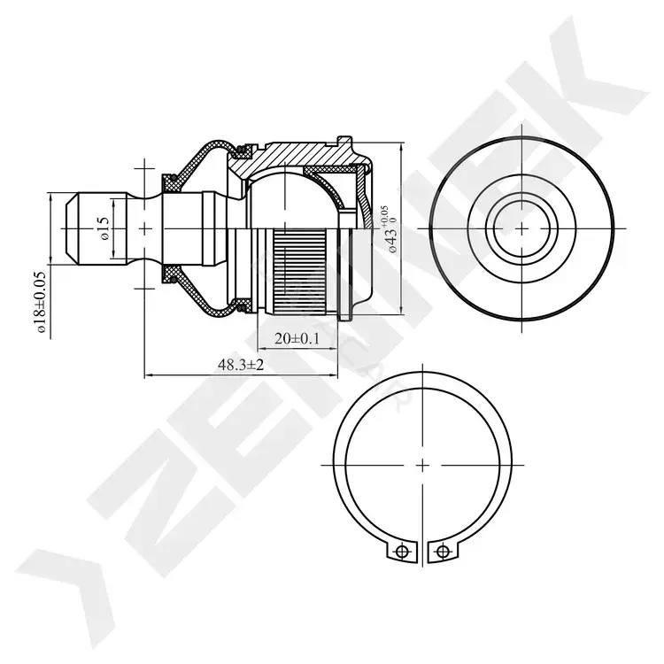 Шаровая опора ZENNEK DBJ0025