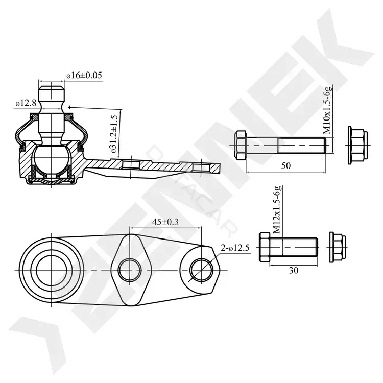 Шаровая опора ZENNEK DBJ0042