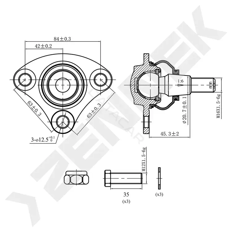 Шаровая опора ZENNEK DBJ0043