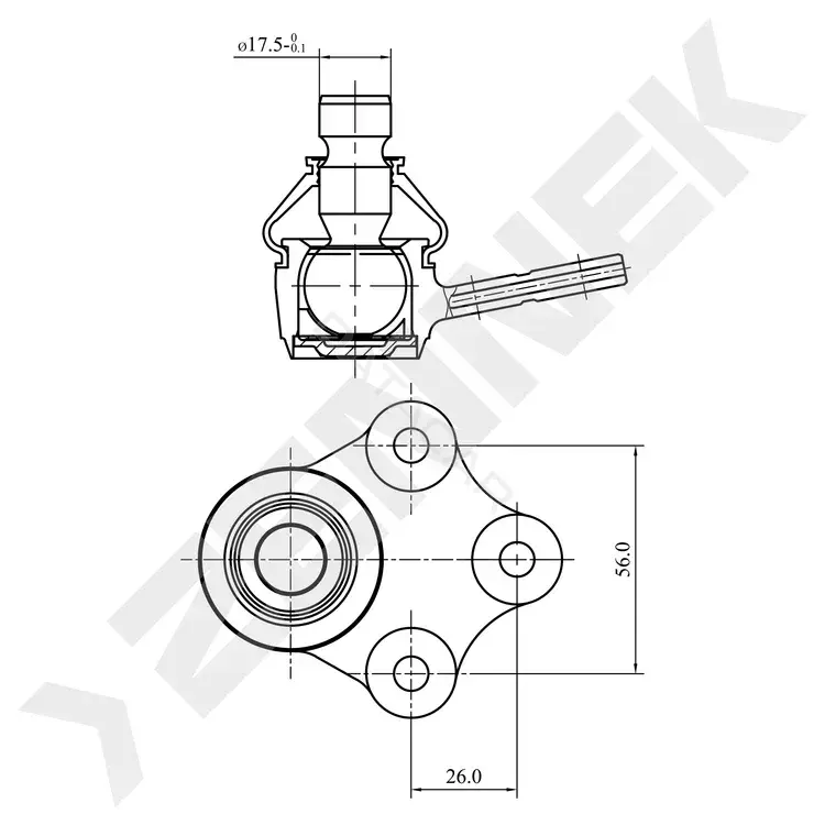 Шаровая опора ZENNEK DBJ0046
