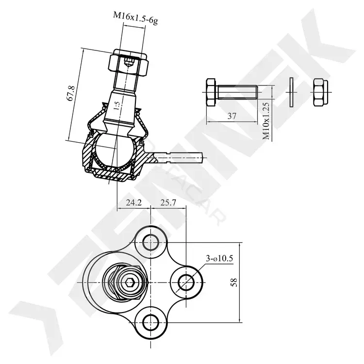 Шаровая опора ZENNEK DBJ0047