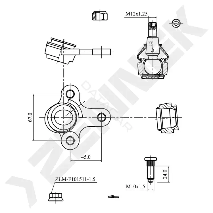 Шаровая опора ZENNEK DBJ0056