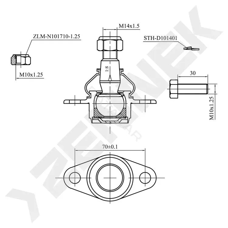 Шаровая опора ZENNEK DBJ0058