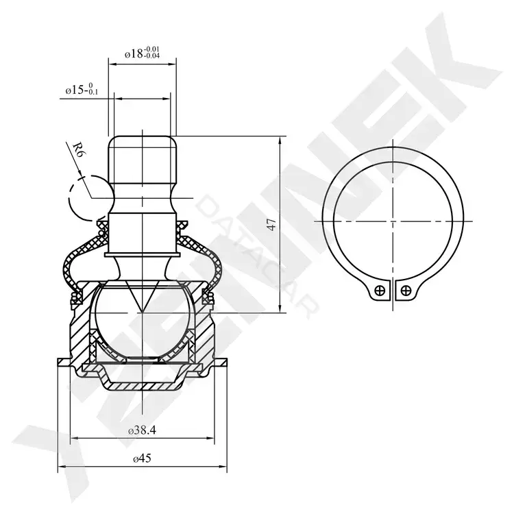 Шаровая опора ZENNEK DBJ0070