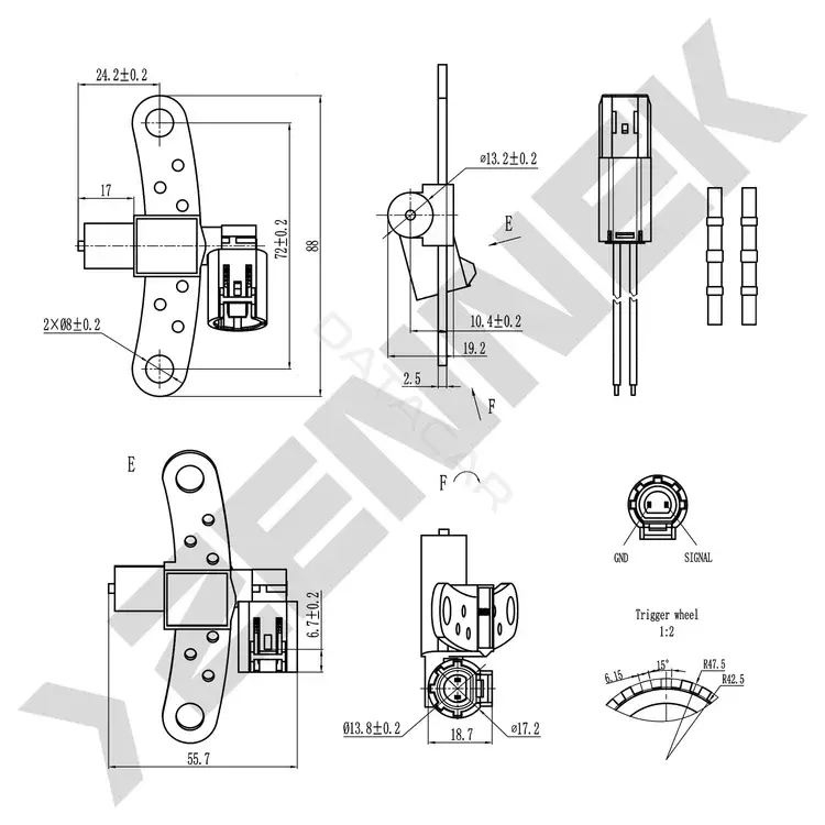 Датчик коленвала ZENNEK DCS0006