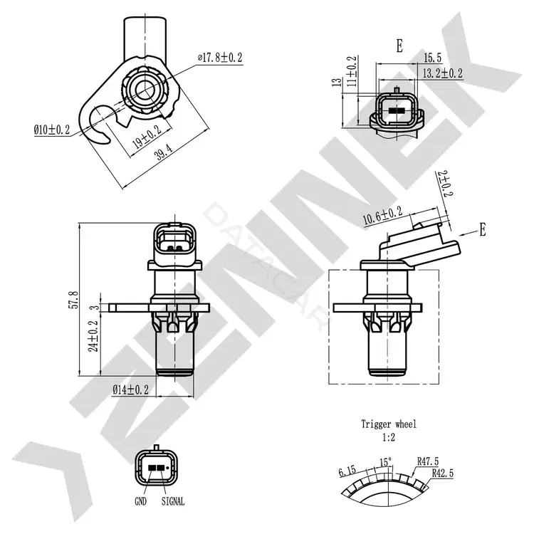 Датчик коленвала ZENNEK DCS0110
